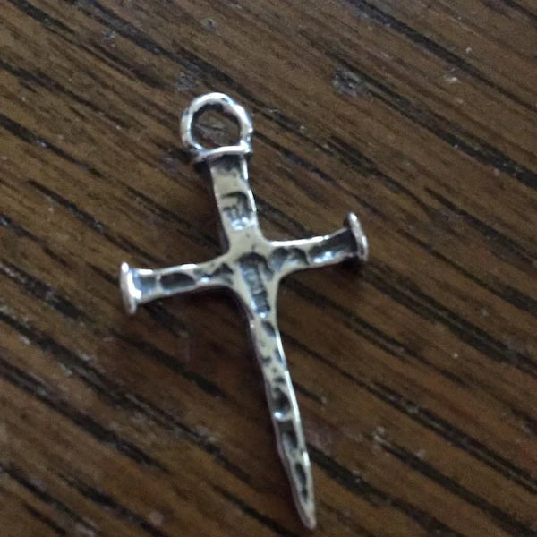 ✝️100% Handmade Silver Rustic Nail Cross