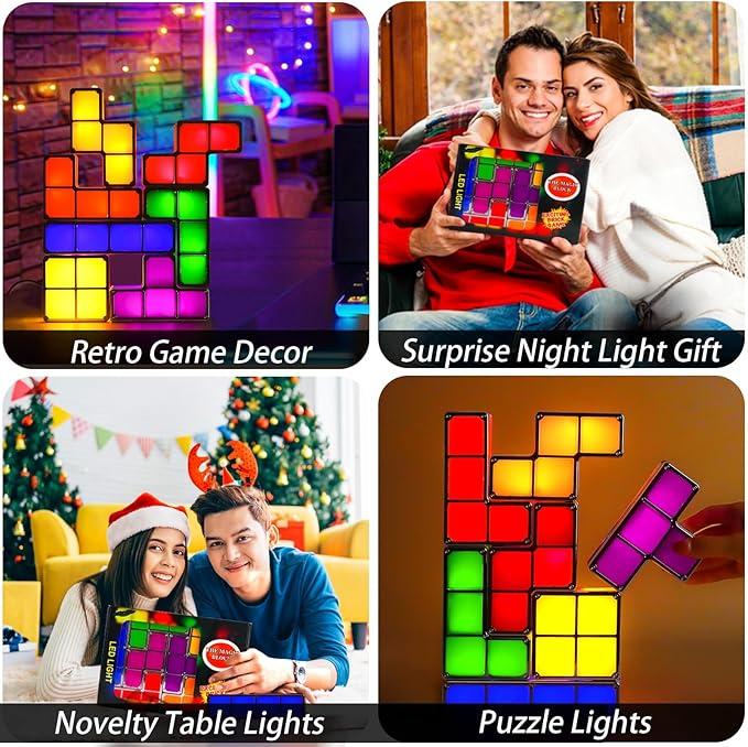 Tetris Puzzle LED Table Lamp Retro Style Jigsaw Stackable Lamp
