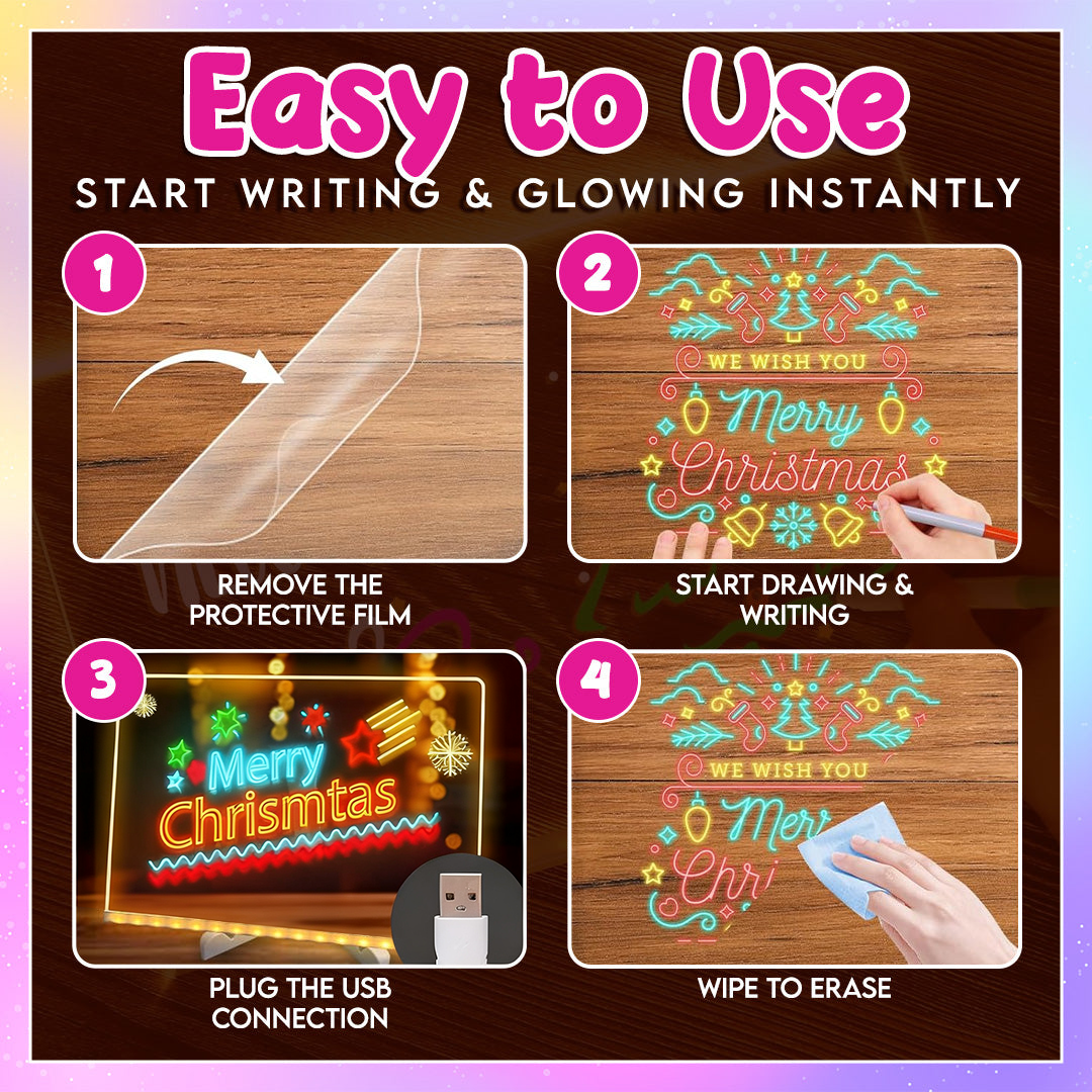 🎁Creative Rewritable Acrylic LED Message Board 🎨