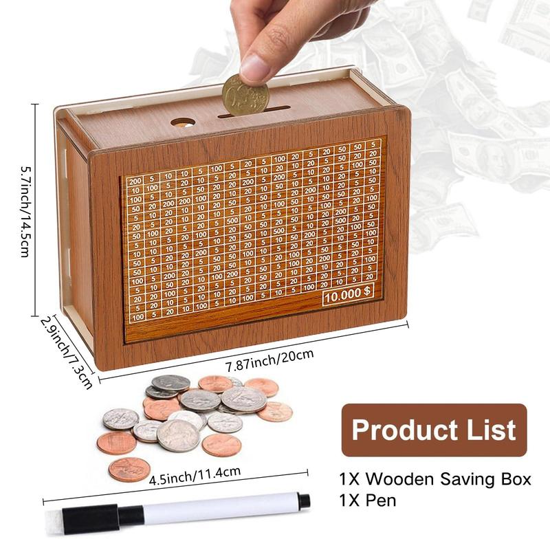 Wooden Money Box with Counter