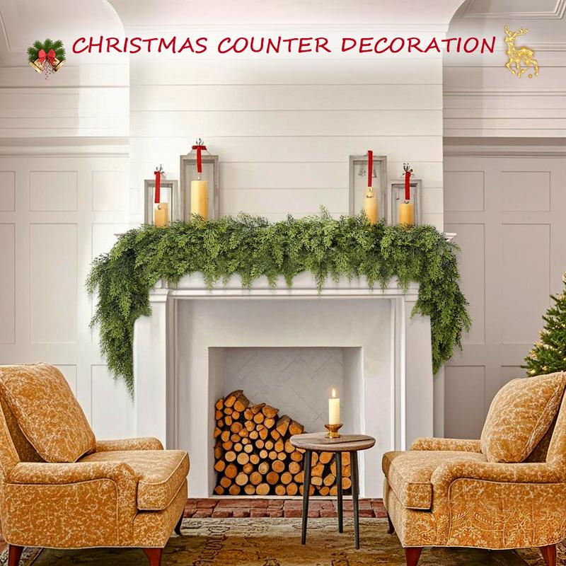 💥6 FT Artificial Cypress Rattan – Real Touch Winter Greenery