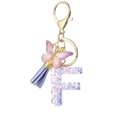 🔥Butterfly Letter Keychain Tassel Design Vibrant Durable Lightweight Gift