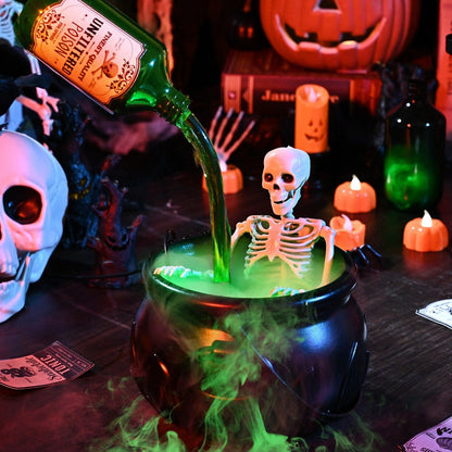 💀Halloween Cauldron Decor with Magic Floating Potion Bottles and Diffuser