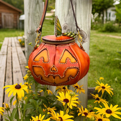 🔥Last Day 70% OFF - 🎃The Great Purely handmade leather Pumpkin Bag(✨Same as in the video)