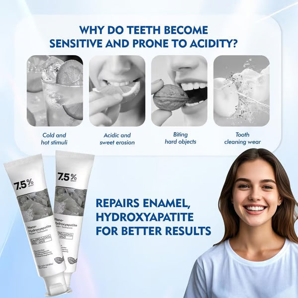 🔥Fluoride-Free Hydroxyapatite Enamel Repairing Breath Freshening Whitening Toothpaste