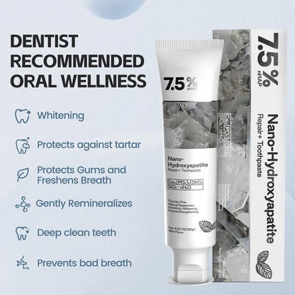 🔥Fluoride-Free Hydroxyapatite Enamel Repairing Breath Freshening Whitening Toothpaste