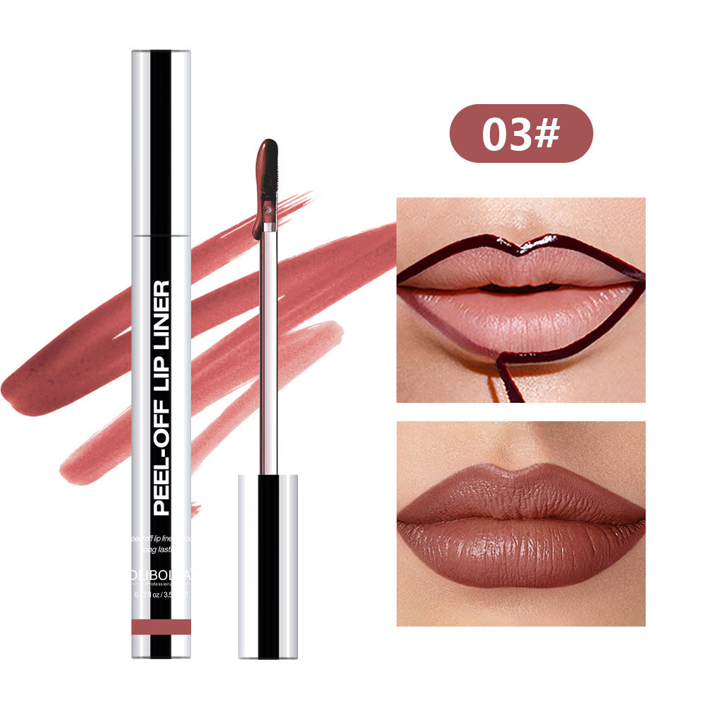 4Pcs Peel Off Lip Liner Stain Set Waterproof Nude Matte Lip Tint