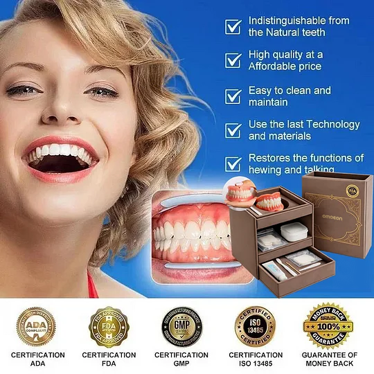 🔥🔥Ends Today: 70% OFF!🦷 Omoeon™Custom-Fit Full Functional Dentures Make you more confident