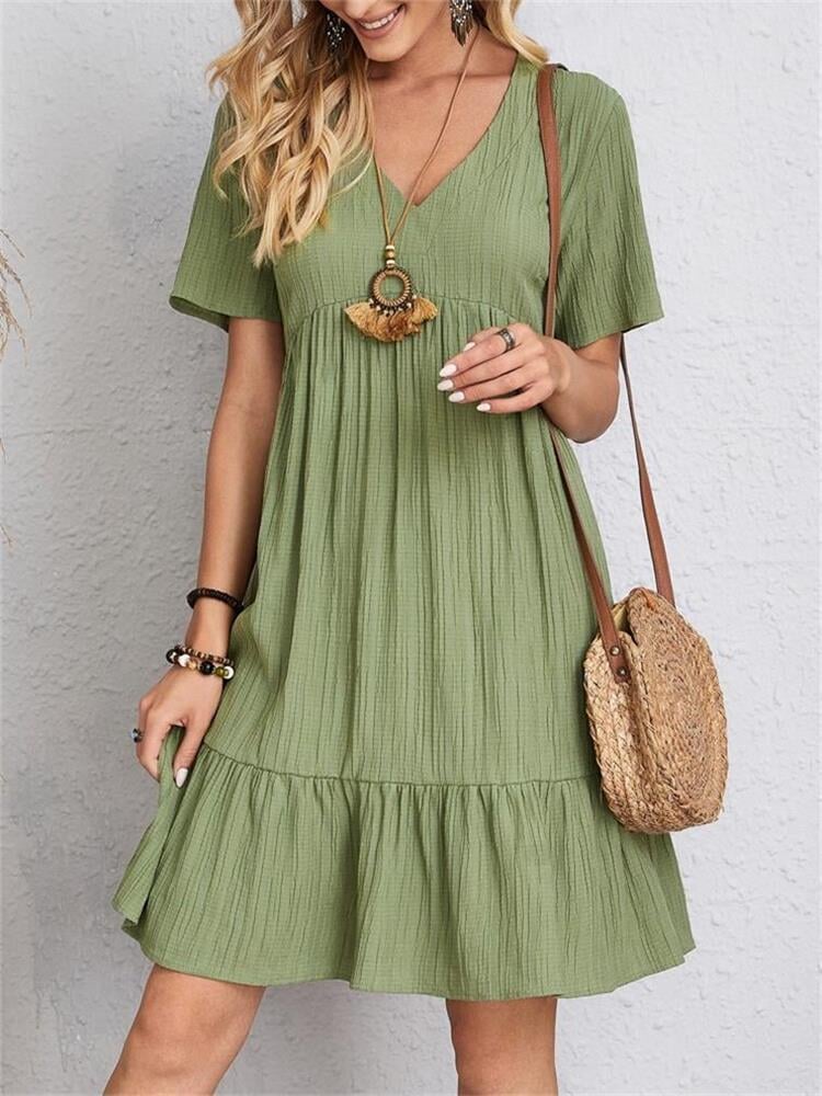 🎁This Season's Summer Picks⏳Retro V-neck Loose Casual Dress✨