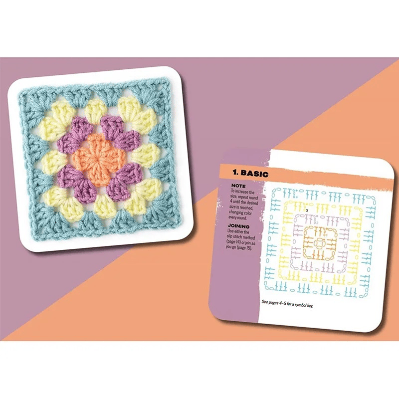 🧶✨The Granny Square Card Deck  – 50 Crochet Patterns