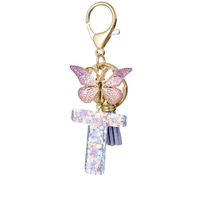 🔥Butterfly Letter Keychain Tassel Design Vibrant Durable Lightweight Gift