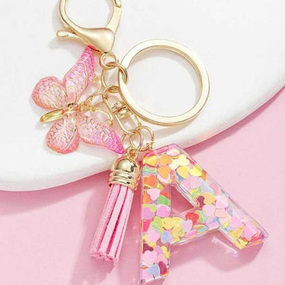 🔥Butterfly Letter Keychain Tassel Design Vibrant Durable Lightweight Gift