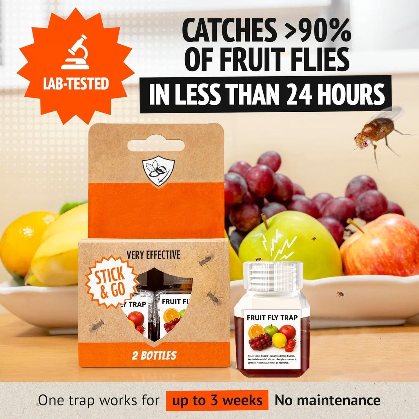 [BUY 5 GET 5 FREE]🔥Ultra-Strong Fruit Fly Trap - User Friendly