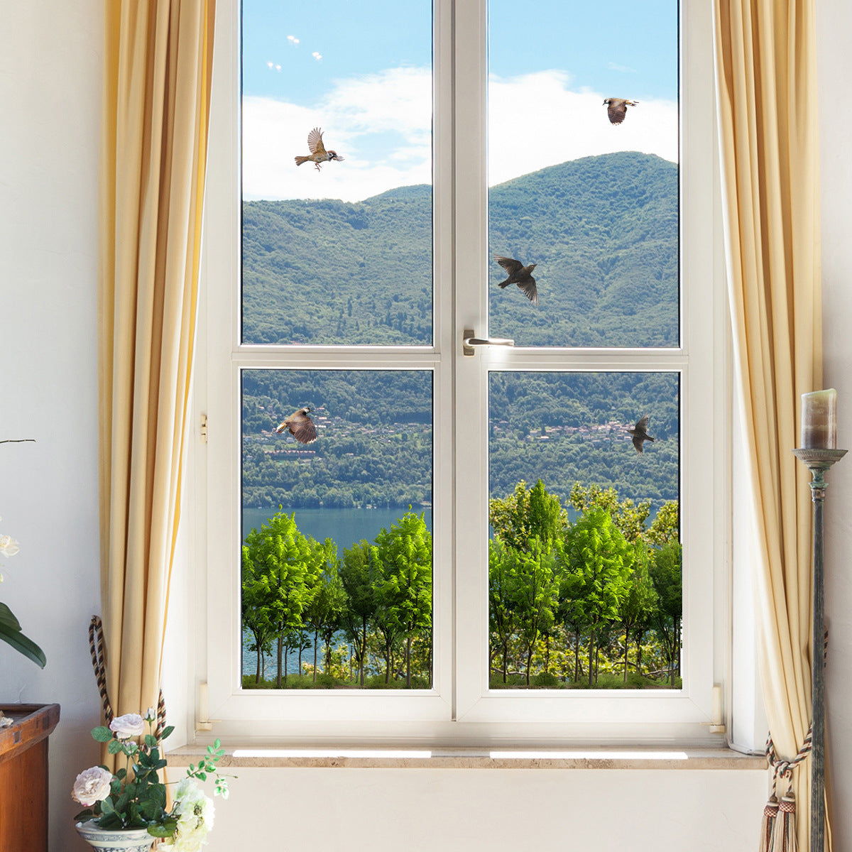 Last Day 50% OFF🔥 Colorful Floral Bouquet Window Sticker (Cut To Size Freely)