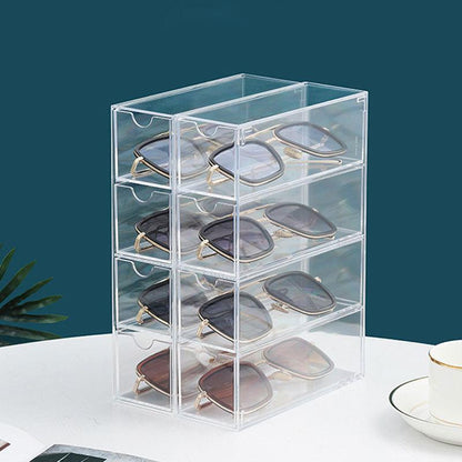 Transparent dustproof sunglasses storage box