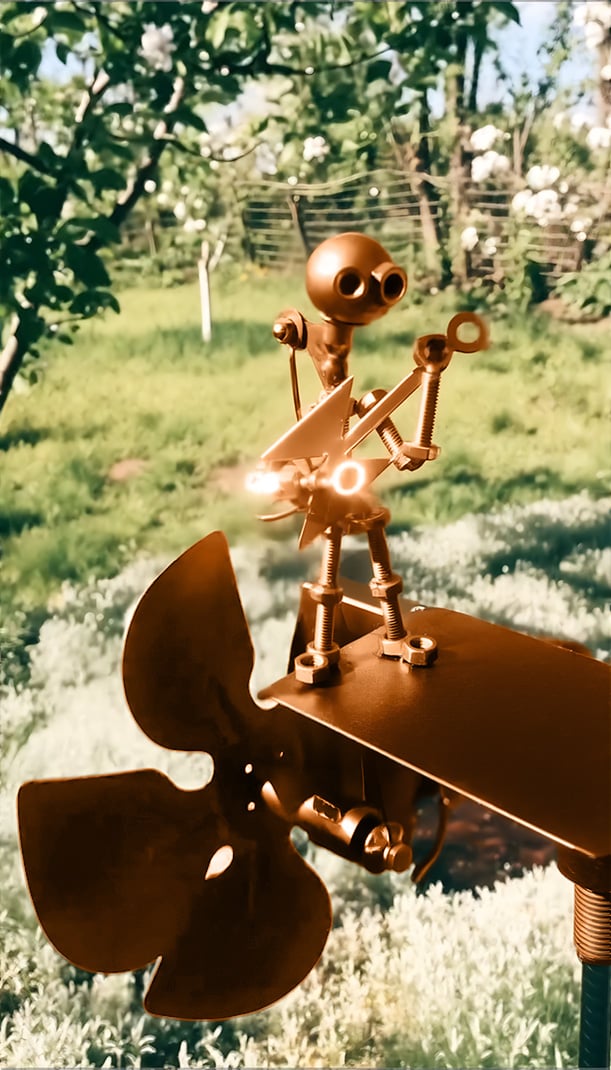 Handmade Metal Rock Band Windmill🎁(Includes a 70cm bracket)