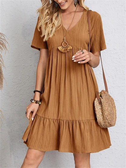 🎁This Season's Summer Picks⏳Retro V-neck Loose Casual Dress✨