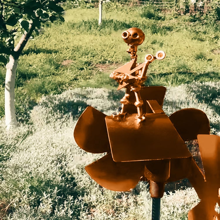 Handmade Metal Rock Band Windmill🎁(Includes a 70cm bracket)