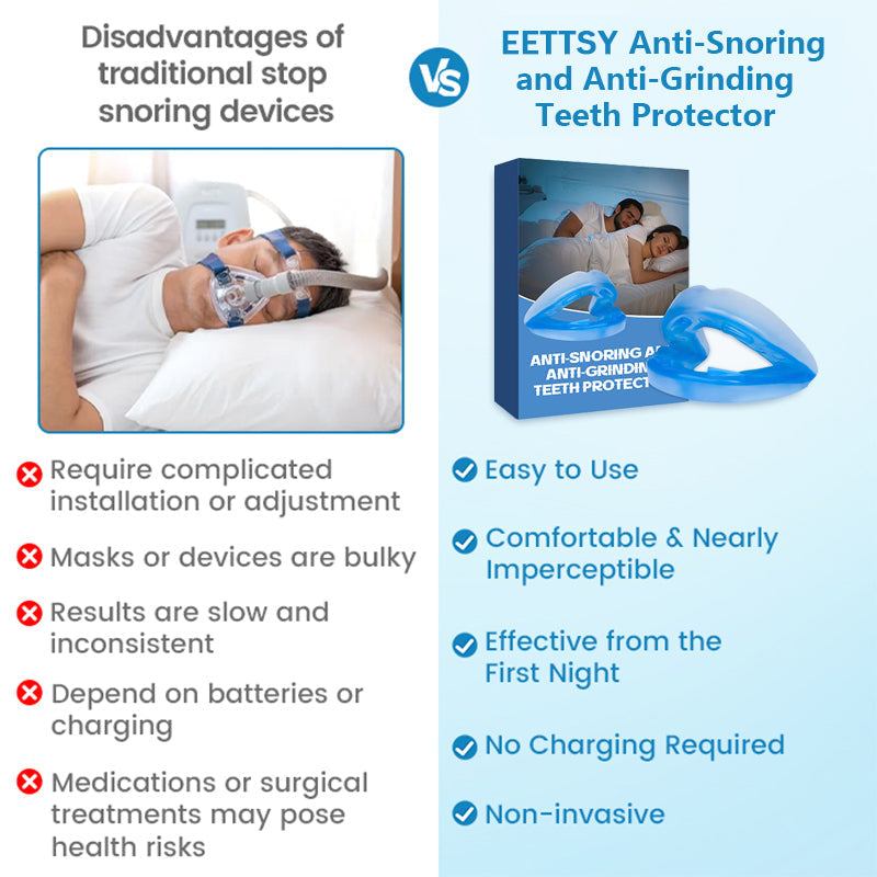 🌙 SILENT NIGHTS, STRONG TEETH! 🦷 Anti-Snoring Guard 🔵✨