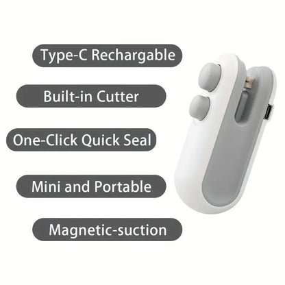Small 2-in-1 Rechargeable Magnetic Snack Sealer