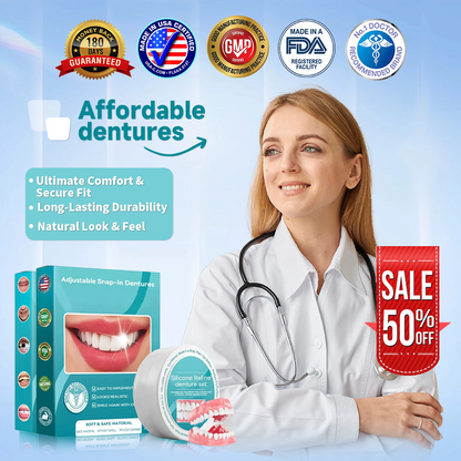 🦷 Silicone Reline Denture Set (⏰Limited Time 80% Off - Last 30 Minutes ⏰)