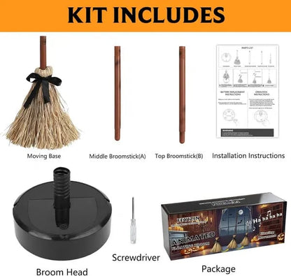 Early Halloween Offer👻 Floating Witch's Broom – Eerie Laughs & Hypnotic Dance at Your Command! 🎃