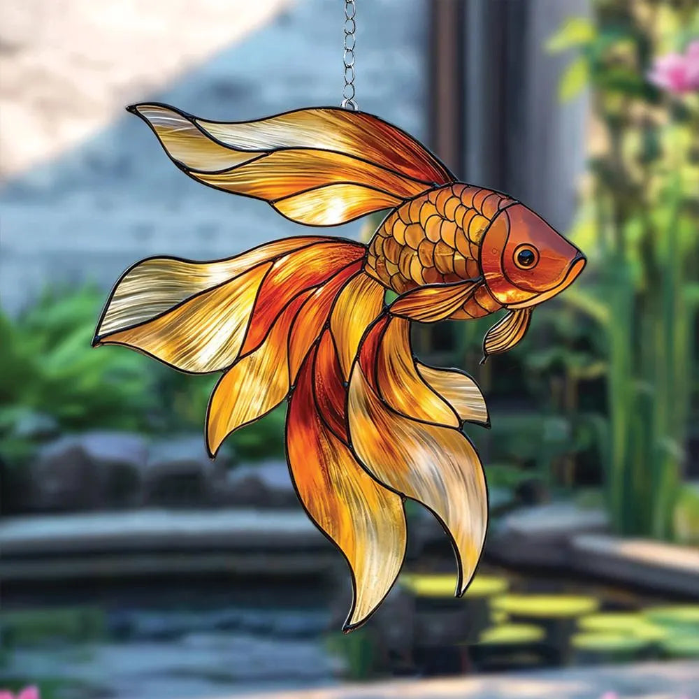 Marine Life Imitation Stained Glass Suncatcher