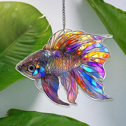 Marine Life Imitation Stained Glass Suncatcher