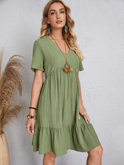🎁This Season's Summer Picks⏳Retro V-neck Loose Casual Dress✨