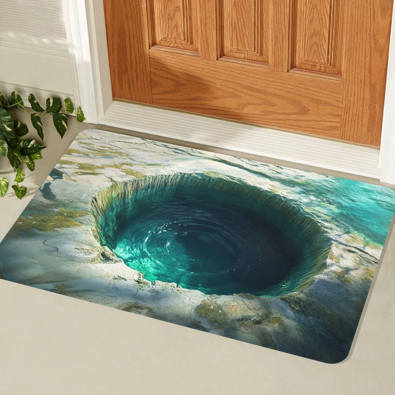 Visual Illusion Endless Abyss Pattern HD Printed Non-Slip Doormat