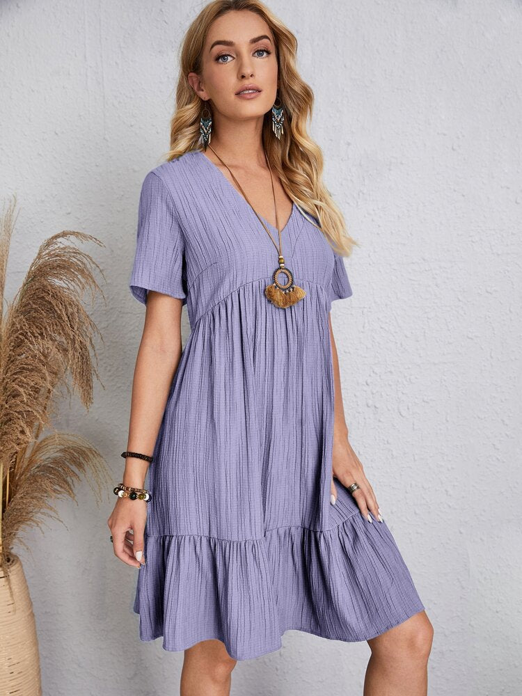 🎁This Season's Summer Picks⏳Retro V-neck Loose Casual Dress✨