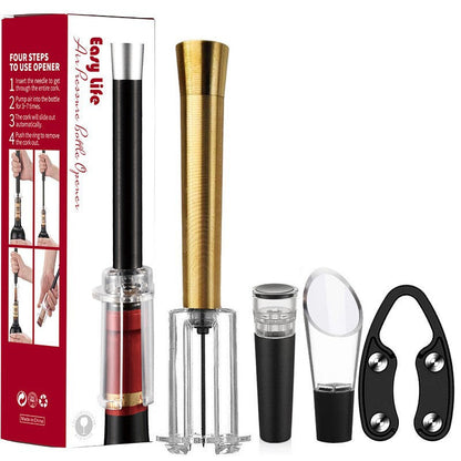 🍷Air Pump Wine Opener Set – 4-Piece Wino On-The-Go Set
