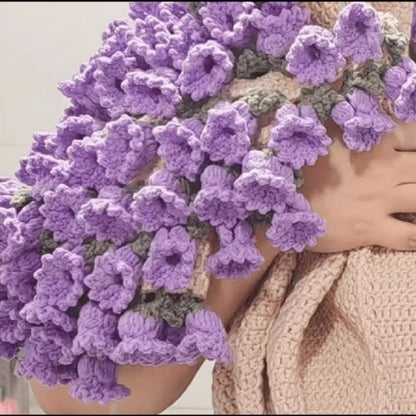 🎁 Hand-Knitted Rose Blanket DIY Kit & Ready-Made Gift