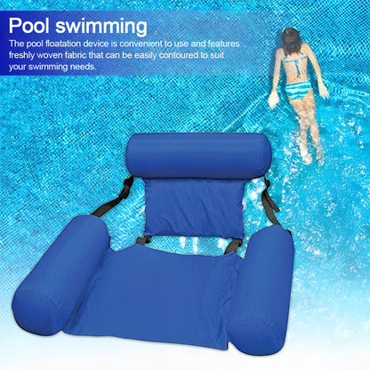 Inflatable Floating Water Hammock, Foldable Portable Floatation Pool Lounger.
