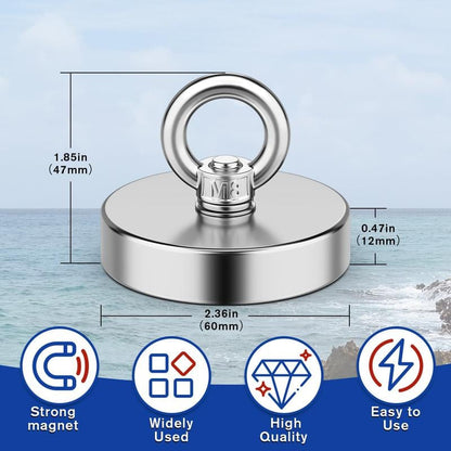 Fishing Magnet: 260LBS Super Strong Neodymium Magnet for Epic Treasure Hunting 🧲