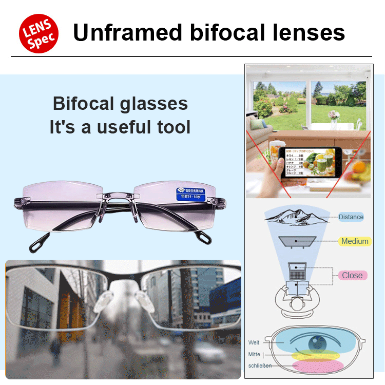 🔥Metal Frameless Highgrade Reading Glasses👍Blocks Blue Light, Radiation, and ultraviolet rays, Relieves Eye Fatigue👓️