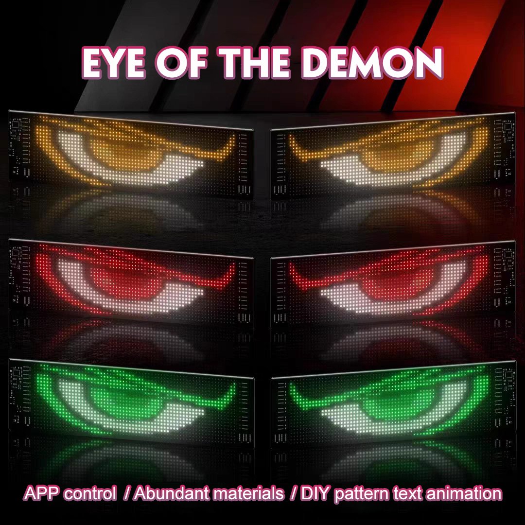 😈 Halloween Spooktacular Deal Alert! 🎃 Devil Eyes LED Sign: App - Controlled, Animated for Car/Truck Windshields