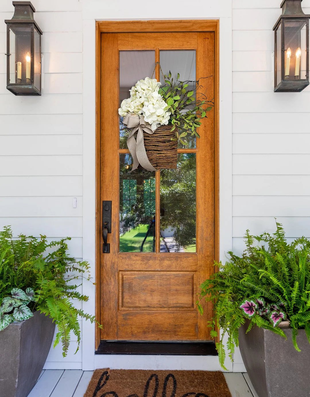 🎁Christmas Gift💐Cream Hydrangea Door Hanger Basket Wreath