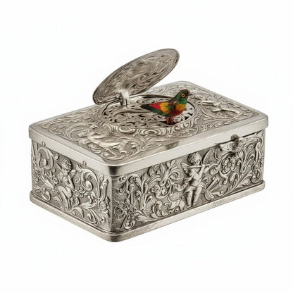European Three-dimensional Embossed Bird Music Box