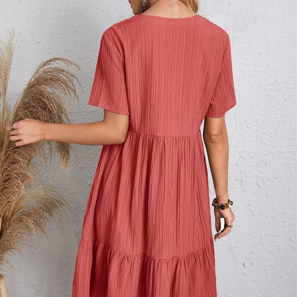 🎁This Season's Summer Picks⏳Retro V-neck Loose Casual Dress✨