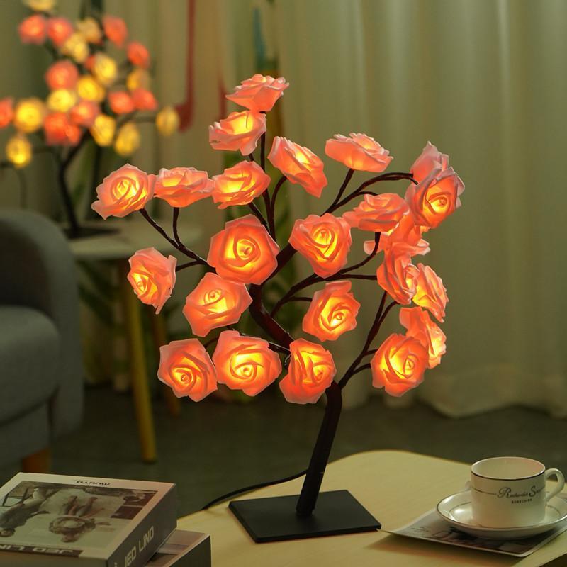 Rose Pattern Tree-Shaped Decorative Night Light