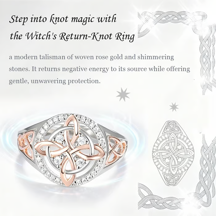 🔥Last Day 50% OFF - 🔮Handmade Witch’s Return-Knot Ring✨