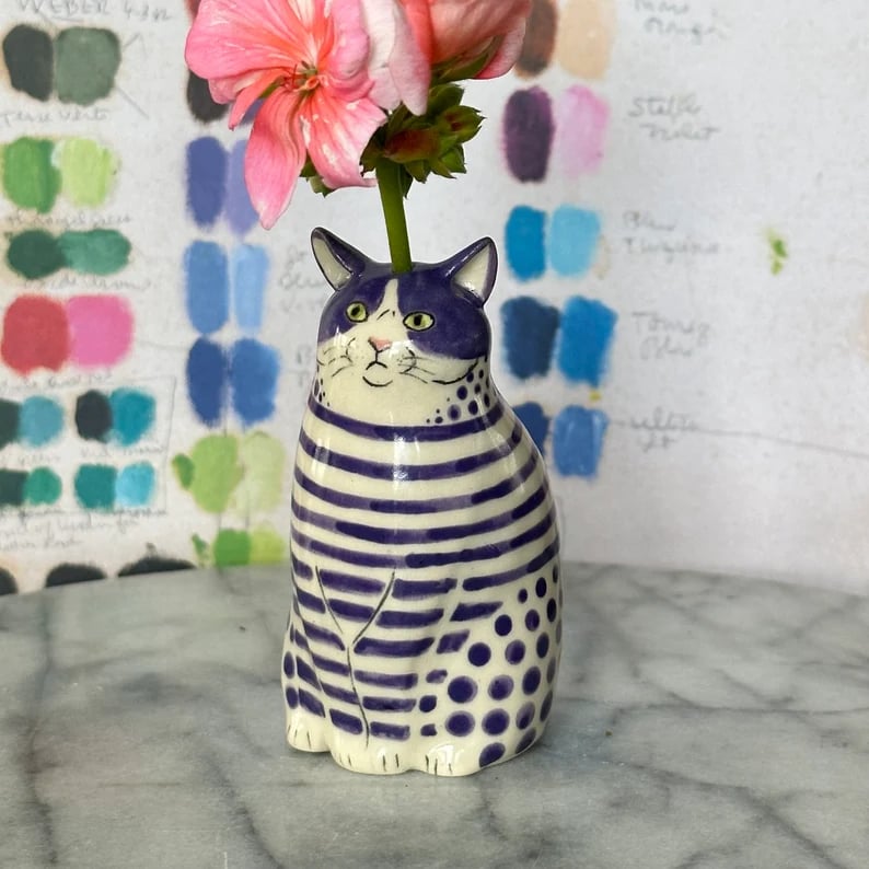 🐱 Hand-Painted Cat Vase Collection