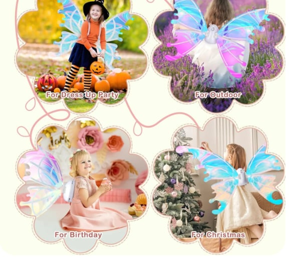 🧚‍♀️Sparkle LED Fairy Wings – Dreamy Gift for Birthdays & Holidays🎁