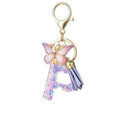 🔥Butterfly Letter Keychain Tassel Design Vibrant Durable Lightweight Gift