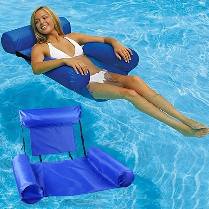 Inflatable Floating Water Hammock, Foldable Portable Floatation Pool Lounger.