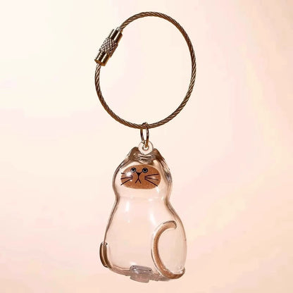 🐶🐱Newest Creative Transparent Dog/Cat Hair Collection Container Keychain