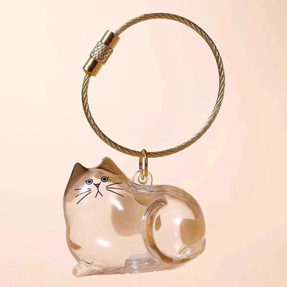 🐶🐱Newest Creative Transparent Dog/Cat Hair Collection Container Keychain